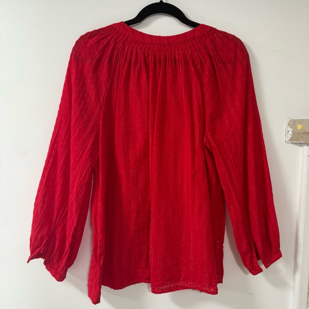 Red flowy top - Picture 3 of 8